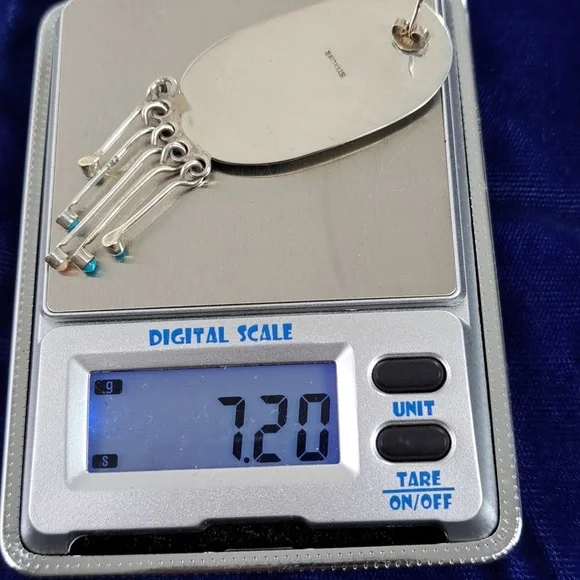 Vintage Native American Multi Stone On Sterling Silver Dangle Earrings Post - Picture 14 of 16